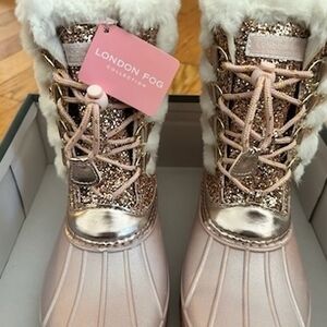 London Fog Pink Glitter Kids Boots
